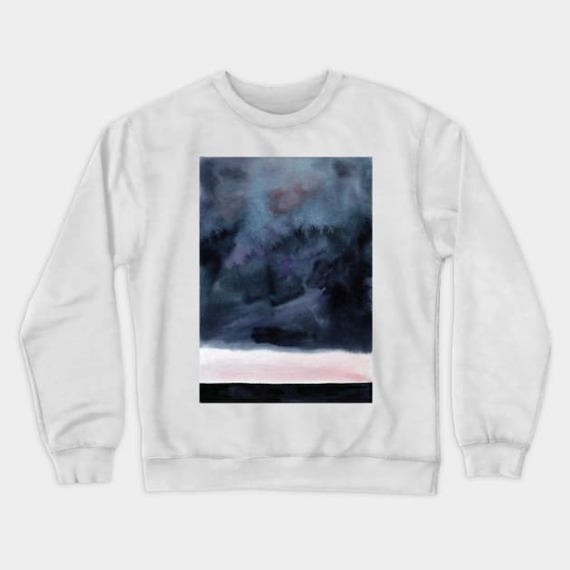 Watercolor landscape sky clouds Crewneck Sweatshirt by Olga Berlet